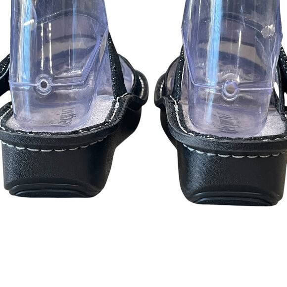 Alegria Karmen Leather Slide On Sandals in Metallic Black Size 37 US 7-7.5 - Picture 8 of 13